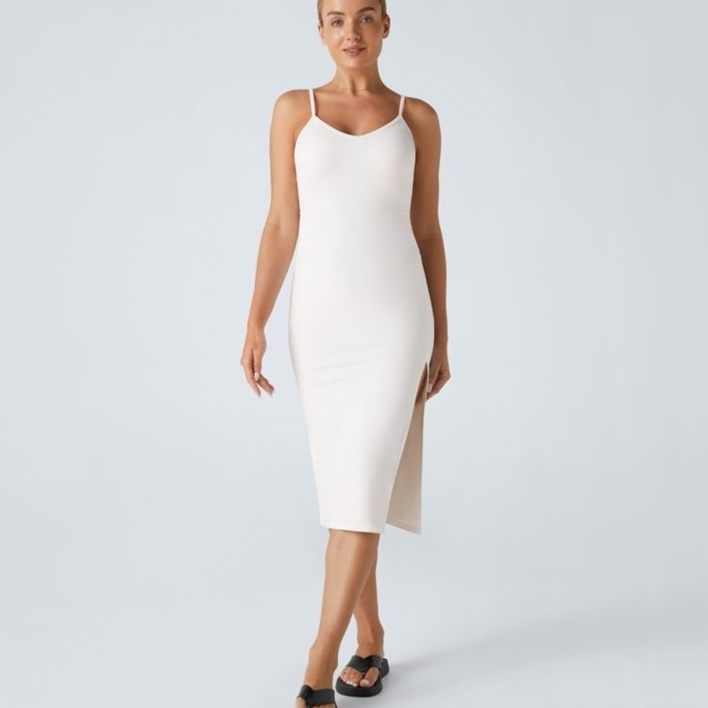 HALARA Contrast Lace Hem Midi Casual Slip Dress - Picture 2 of 14